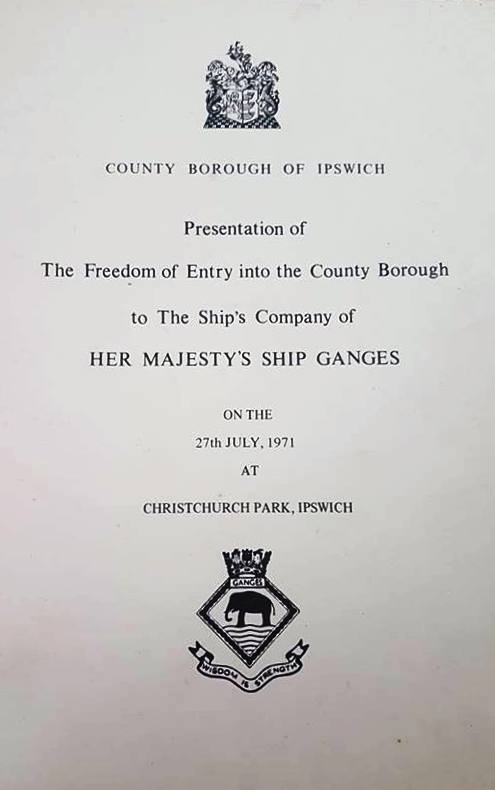 1971, 27TH JULY - BILL PEACH, FREEDOM OF IPSWICH PROGRAMME..jpg