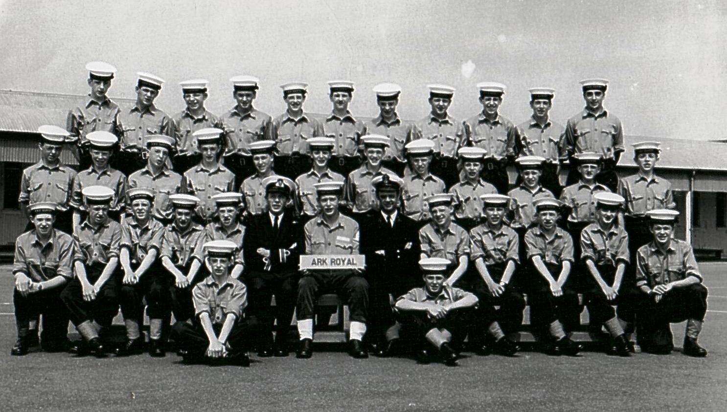 1972 - STEWART WISHART - 1972, JULY, ARK ROYAL RECR., I AM BOTTOM ROW FAR LEFT..jpg