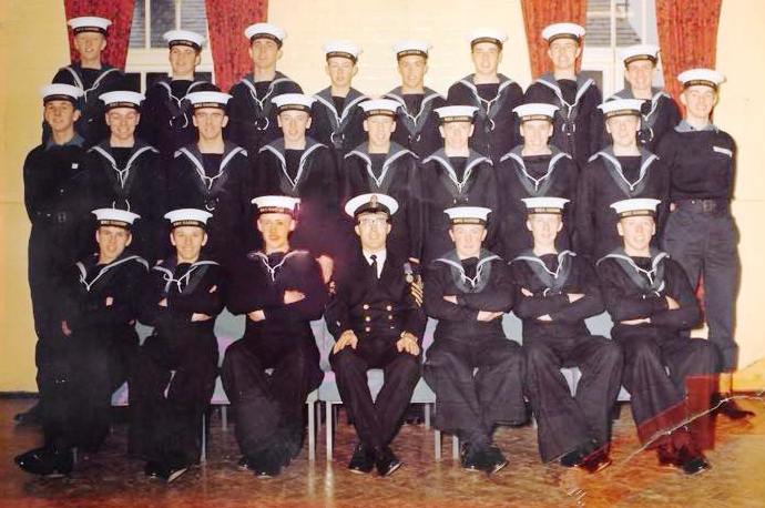 1974 22ND OCTOBER. PHIL TOOTILL, 6 WEEKS BASIC TRAINING MYSELF, MIKE TUTTIETT, KEN STEELE, AND MELVIN RUDD WENT TO HMS MERCURY