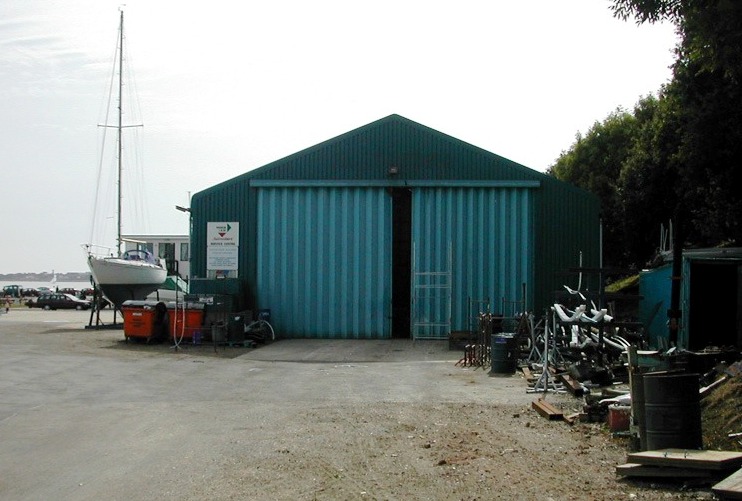 2003 - PHIL GLOVER, THE HANGAR NOW IN USE AS A 'BOAT SHED' AT THE MARINA.jpg