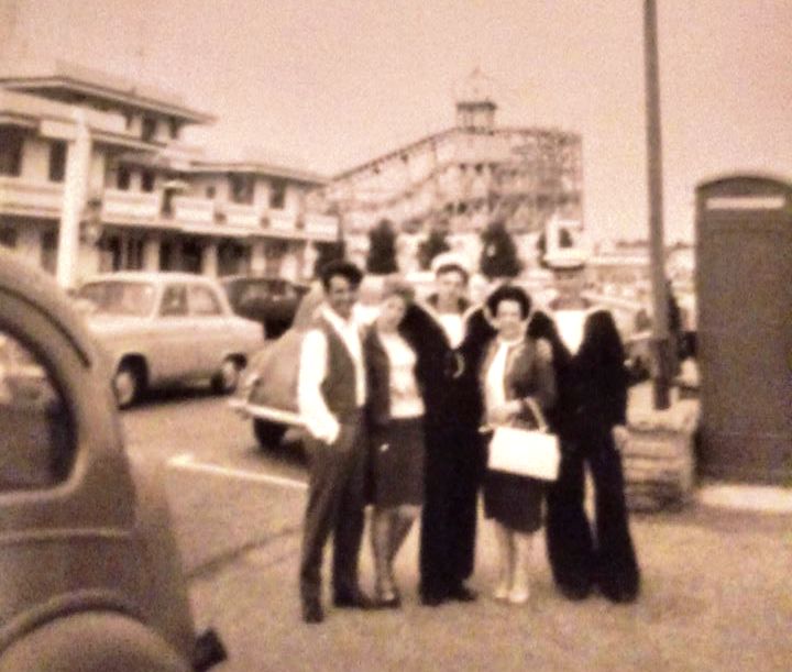 1966 - DESMOND COXHEAD, OPEN DAY, MY BROTHER, HIS WIFE, DAVE FARMER, MY MOTHER AND MYSELF IN HARWICH