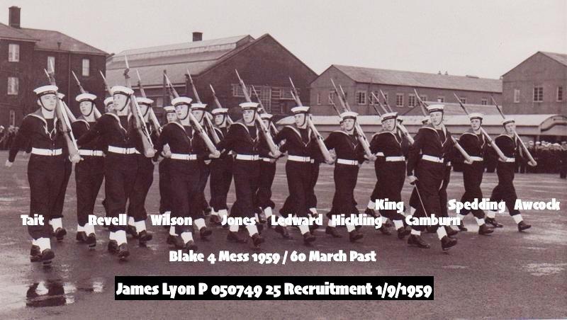 1959, 1ST SEPTEMBER - JAMES LYON, 25 RECR., BLAKE, 47 AN 168 CLASS, POGI THOMSON, GUARD MARCHING PAST