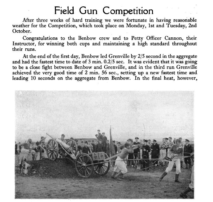 1951 - JIM WORLDING, FROM THE SHOTLEY MAG., BENBOW, WINNERS OF THE FIELD GUN COMPETITION, NOTE THE NAME OF THE TRAINER, 1.