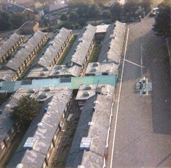 1970, 20TH APRIL - ALAN EARP, 17 RECR., ANSON, 26 MESS, THE QUARTER DECK, LONG COVERED WAY AND MESSES AS SEEN FROM THE MAST