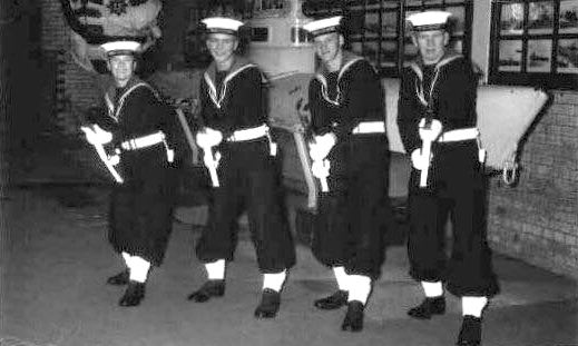 1965, APRIL - MARTIN HOLDEN, 75 RECR., COLLINGWOOD, 35 MESS, GUARD MEMBERS IN NELSON HALL.jpg