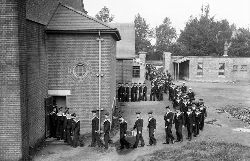 1914-1918 - BOYS ATTENDING CHURCH, FOLLOWING SUNDAY DIVISIONS.jpg