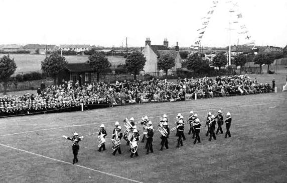 1950 - MAXIE BEARE RM, BAND AT KING'S BIRTHDAY REVIEW.jpg