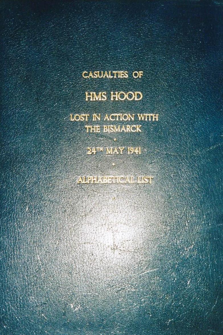 1941, 24TH MAY - DAVID RYE, HMS HOOD, MEMORIALS AT ST. JOHNS, BOLDRE, COPY OF BOOK OF REMEMBRANCE, K..jpg