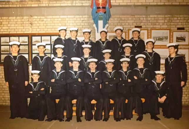 1974, 19TH NOVEMBER - GARY BOWEN, I AM MIDDLE FRONT ROW WITH MOUTH OPEN, 44 YRS IN RN AND RAN, SEE BELOW, 01.