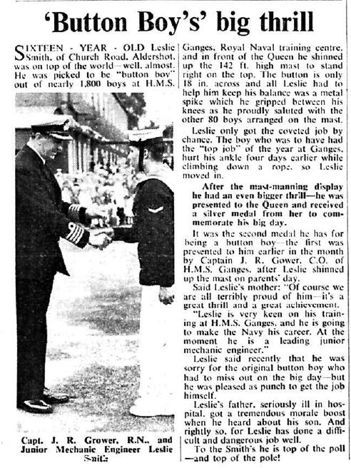 1961, AUGUST - BUTTON BOY LESLIE SMITH'S BIG THRILL, NAVY NEWS.jpg