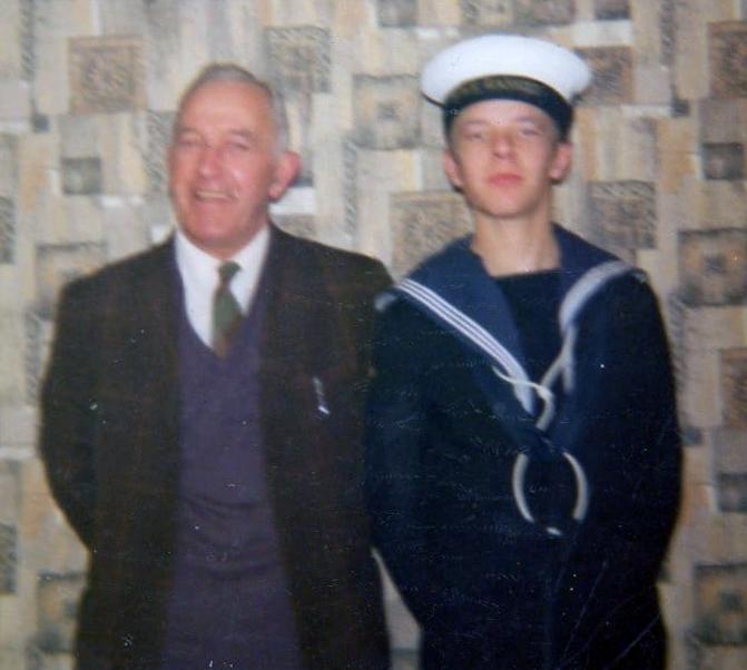1975 - JAMES BROCKI, PASSING OUT DAY WITH FATHER..jpg