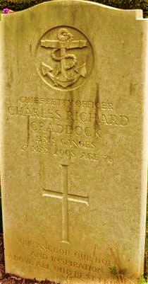 2021 - JOE BATES, HEADSTONE AT ST. MARY'S, SHOTLEY, OF CPO CRADDACK, A P.O. INSTR. AT GANGES IN 1962-63 IN EXMOUTH MESS