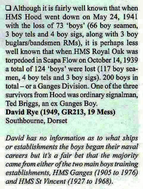 1939 - DAVID RYE, DETAILS OF BOYS LOST IN HMS HOOD AND HMS ROYAL OAK.jpg