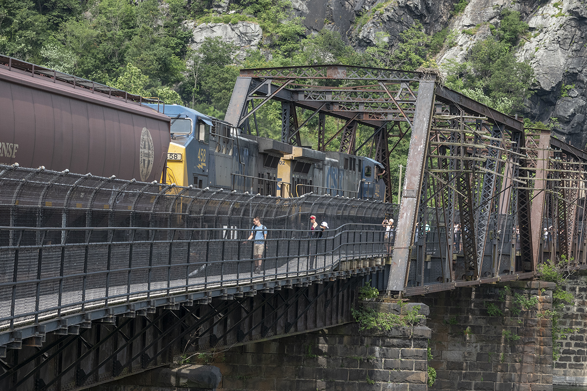 The violently shaking railroad bridge