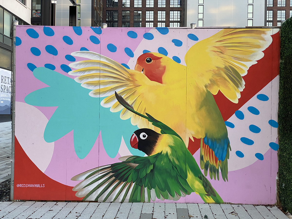 Red Swan mural in NoMa