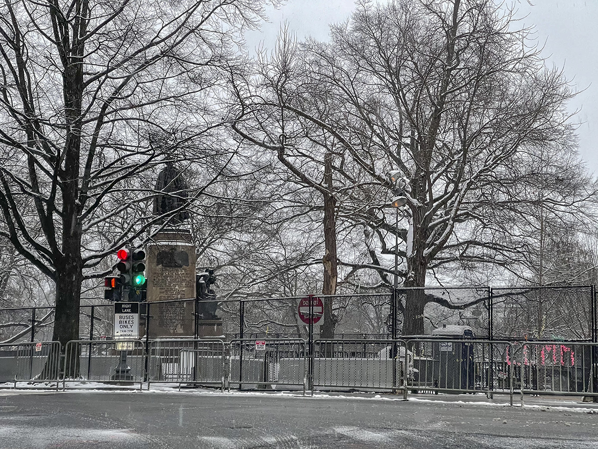 Lafayette Square, closed to protestors and everybody else