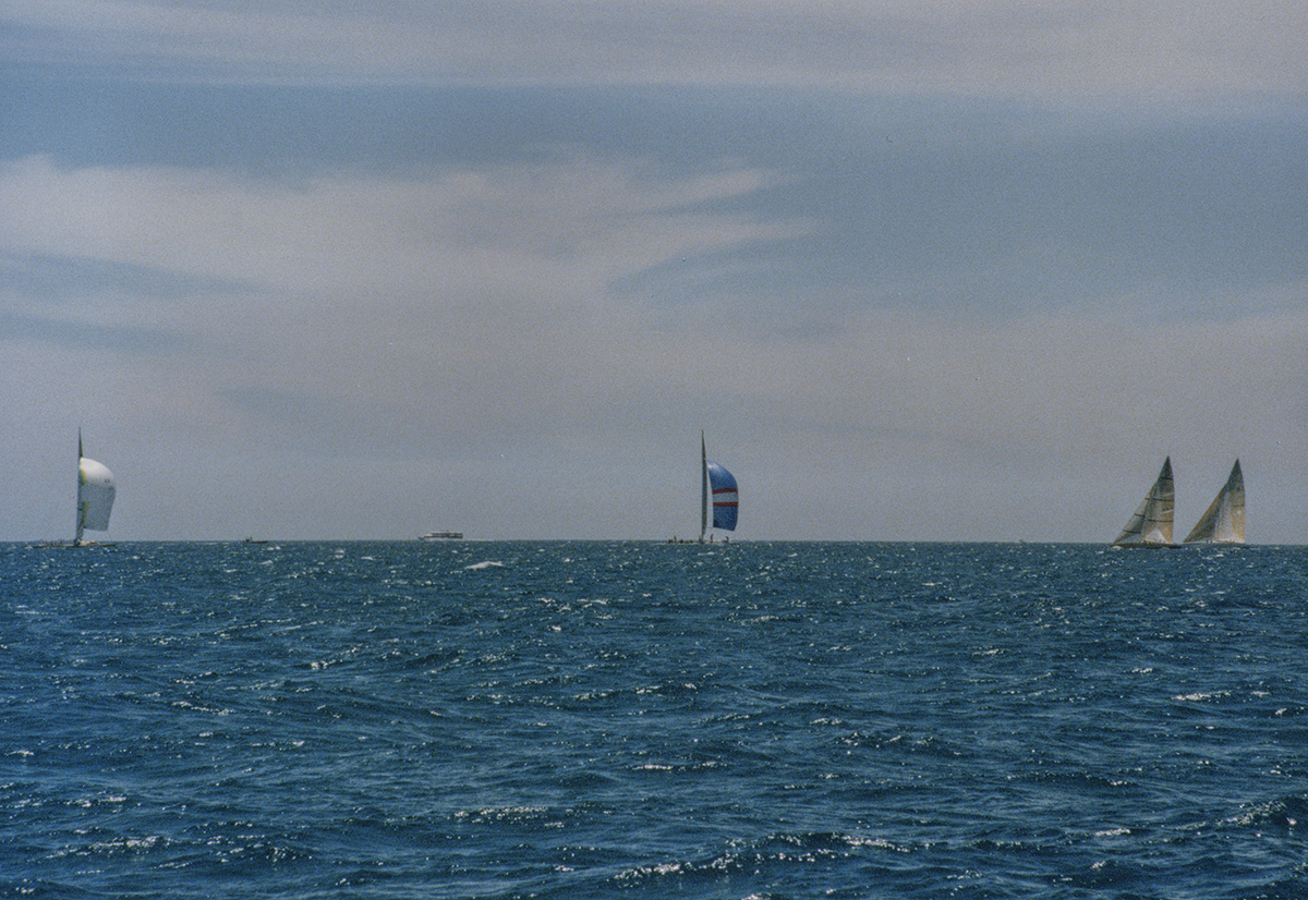 Four sailboats