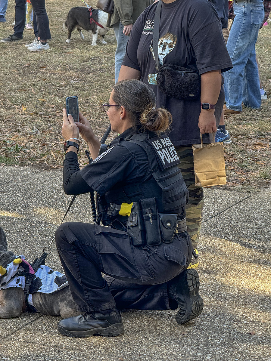 Even the police got into the doggy spirit