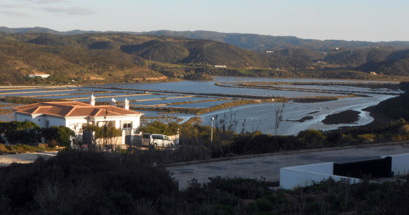 View over Amoreira river from lower road on estate