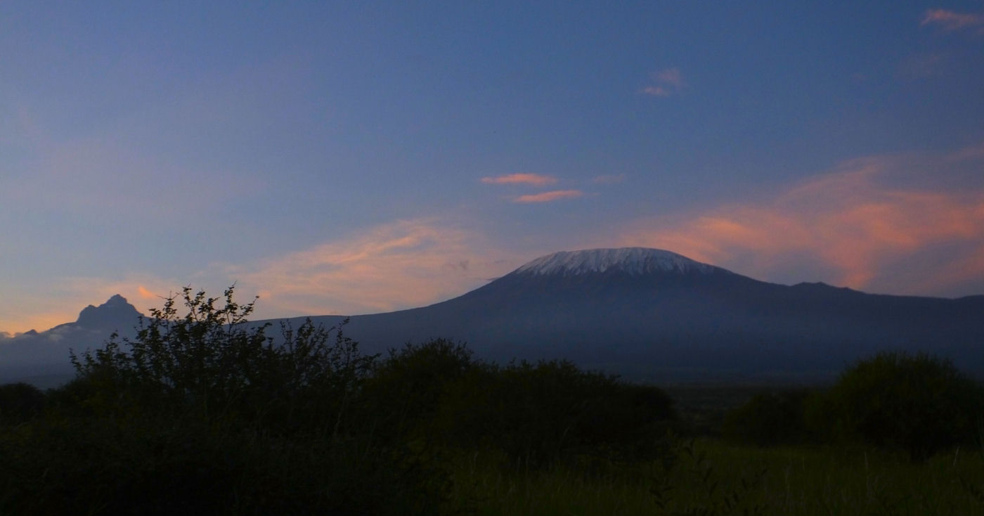 Mawenzi and Kibo peaks near sunrise