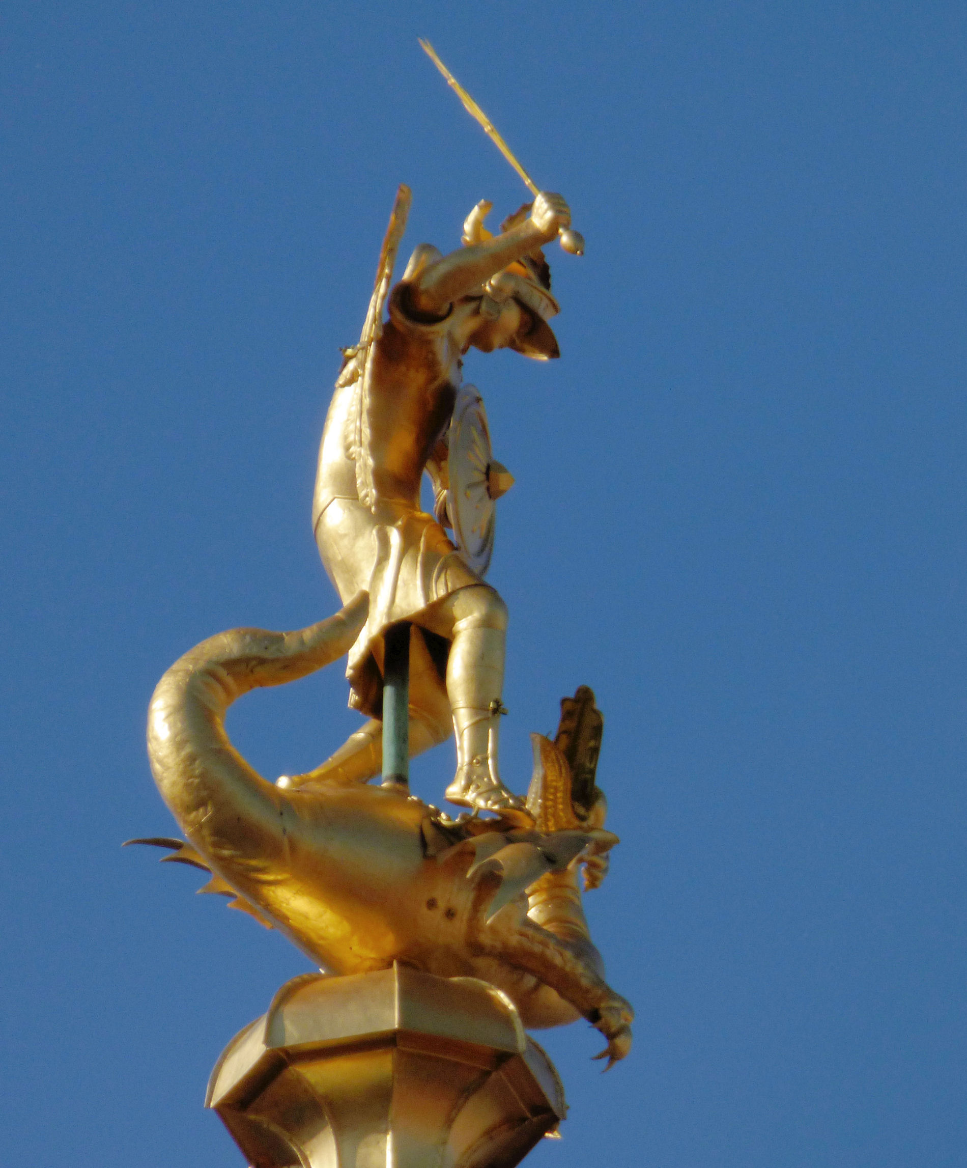 Michaels Gate_Archangel Michael slaying the dragon