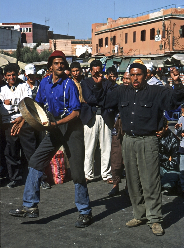 Street musicians in the Djemaa El Fna