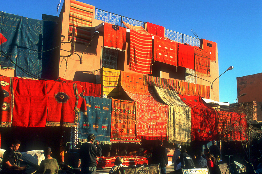 Djemaa El Fna - rugs for sale