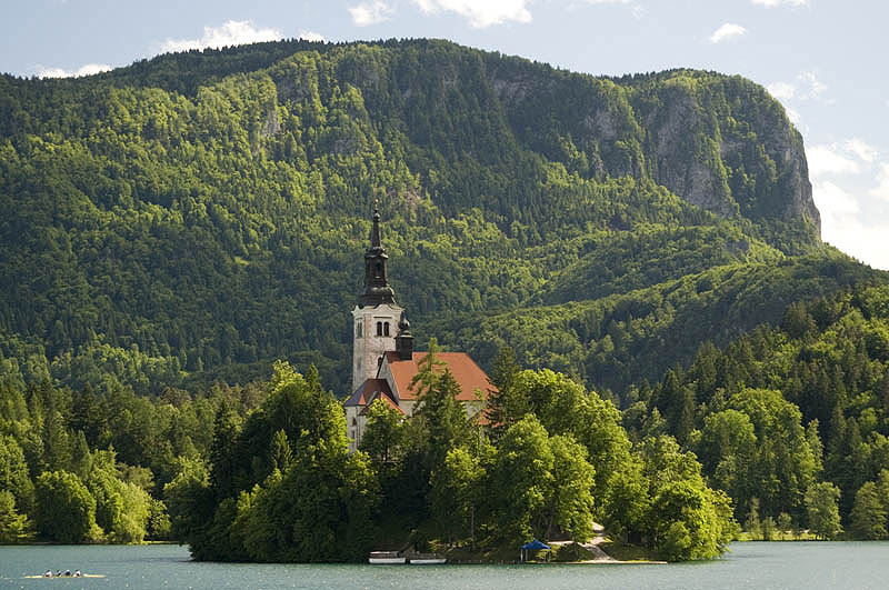 Island in Bled Lake, Slovenia