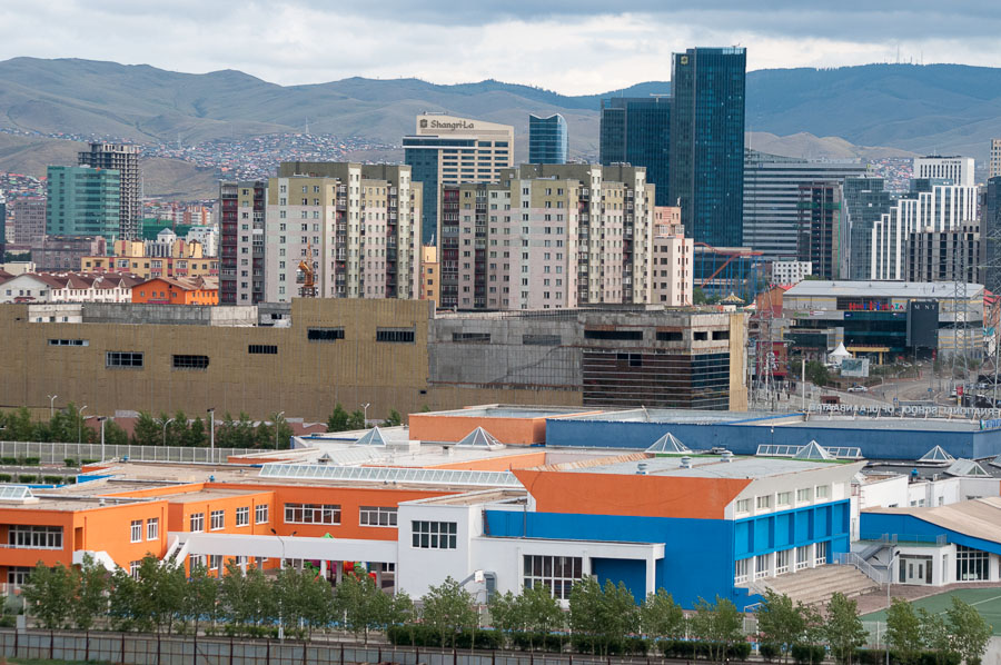 Looking north across the International School of Ulaanbaatar to the city centre