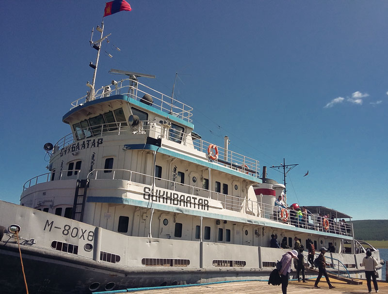 The 'Sukhbaatar' operates excursion cruises on Lake Khövsgöl