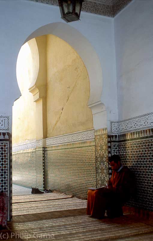 Contemplation... Inside the Mausoleum of Sultan Moulay Idriss, Meknes