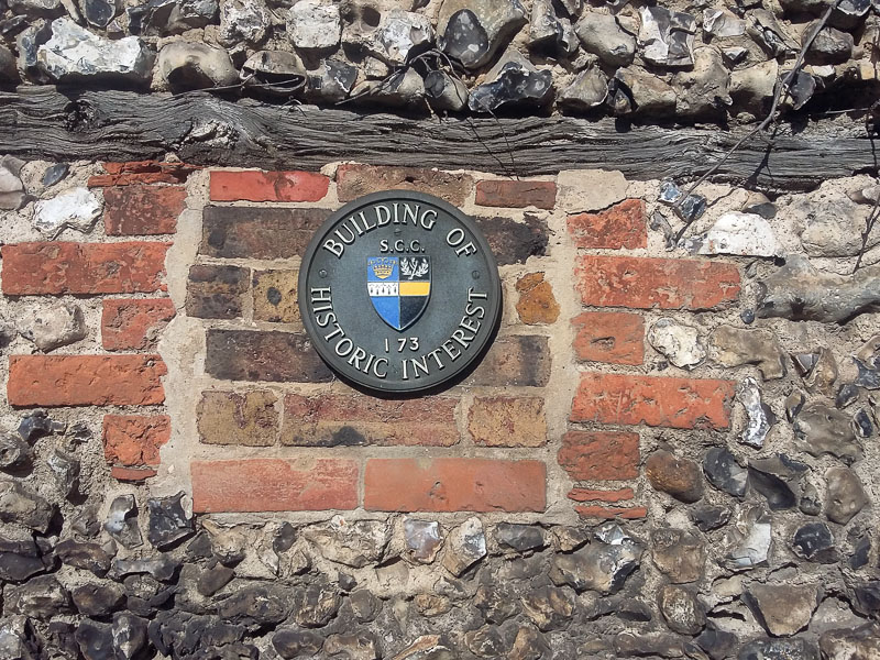 Historic building marker in Great Bookham