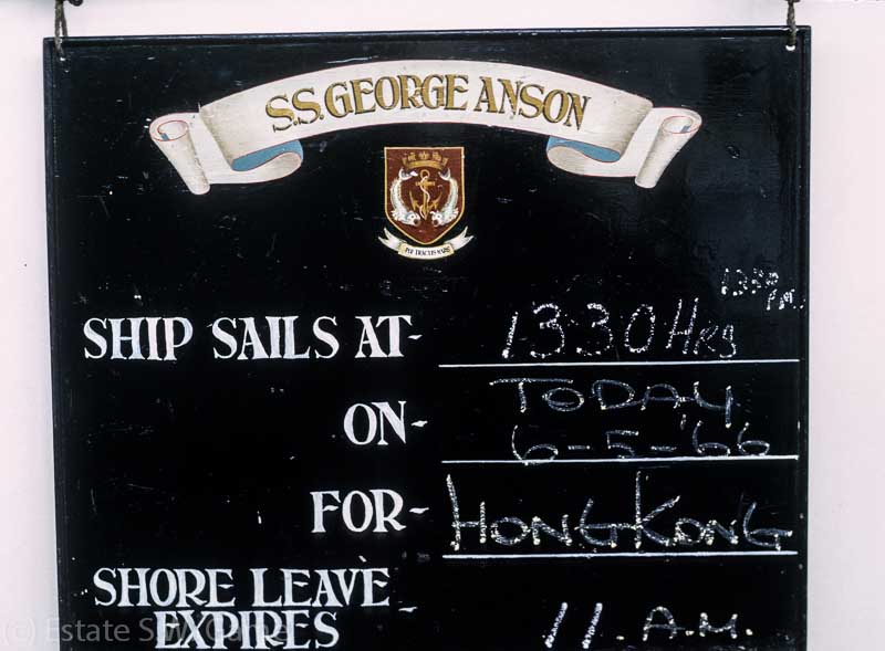 Sailing notice aboard S.S. George Anson, departing Manila
