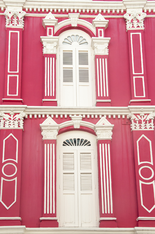 Restored shophouse facades in Chinatown, Singapore