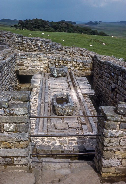 Roman soldiers' washroom at Housesteads on Hadrians Wall, England