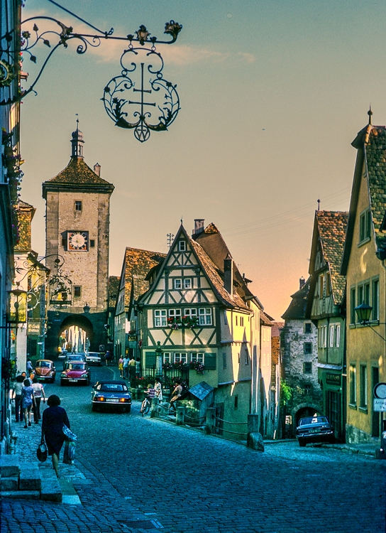 Rothenburg ob der Tauber, a well preserved medieval town in Bavaria, Germany