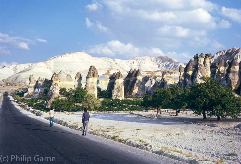 Rock pinnacles near Zelve, Cappadocia, Turkiye, in 1974