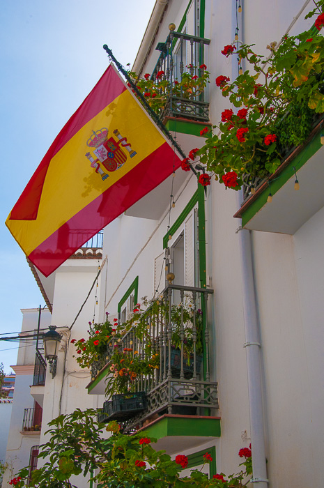 Spanish flag flies proudly in Competa