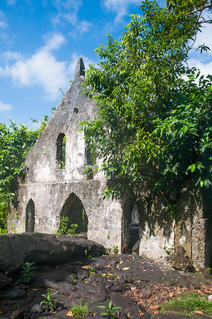 Church engulfed by 1906 lava flow, Savai'i