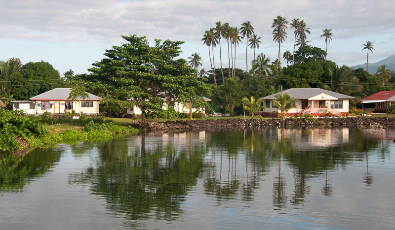 Rural houses beside a waterway on Savai'i