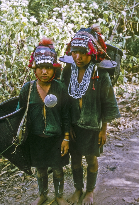 Akha tribal people in the hills north of Chiang Mai, Thailand