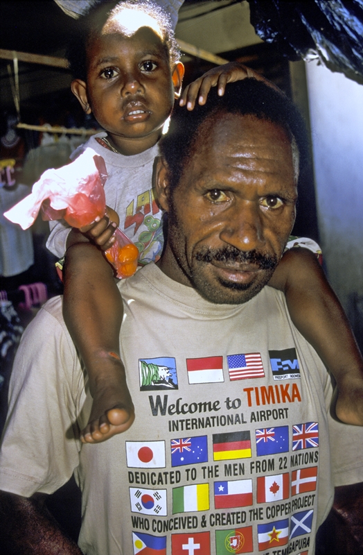 Father and son, Tembagapura, Indonesian Papua