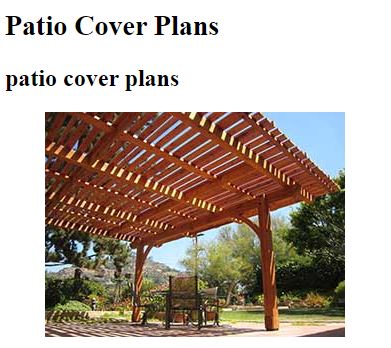 Patio cover plans