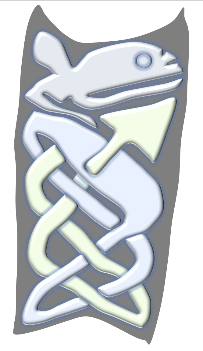 Interlace beast design on preceding strap end