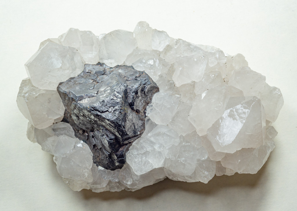 Galena on quartz from Herodsfoot Mine