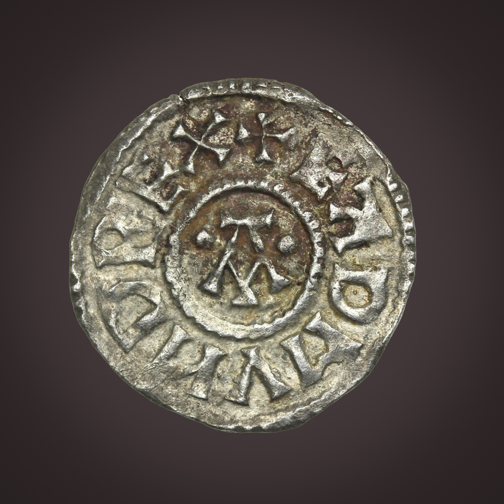 Eadmund penny, East Anglia. The killing of Edmund in 869 by Vikings was a significant moment. Only Wessex remained unconquered.