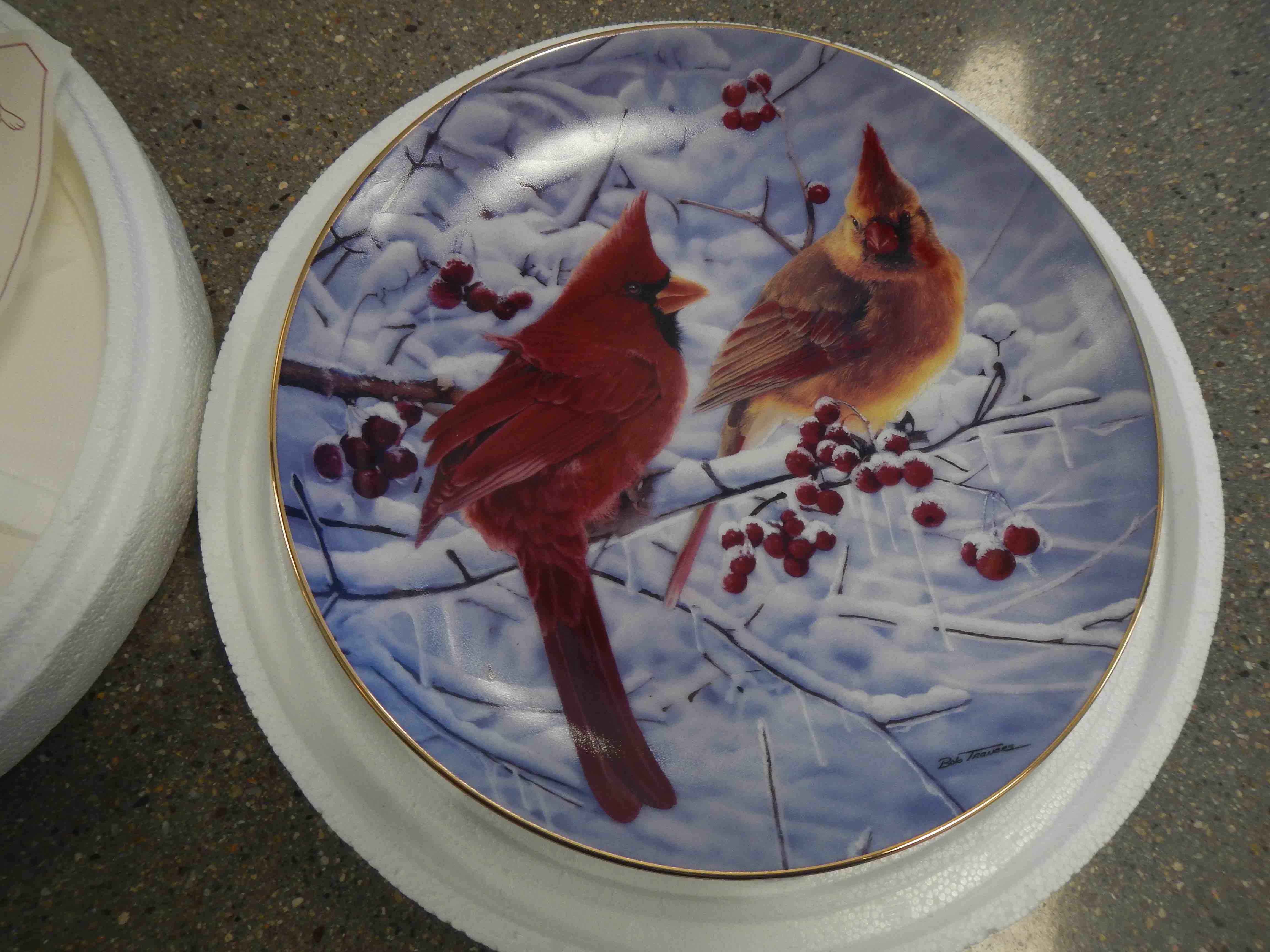 Scarlet in Winter Cardinals Plate