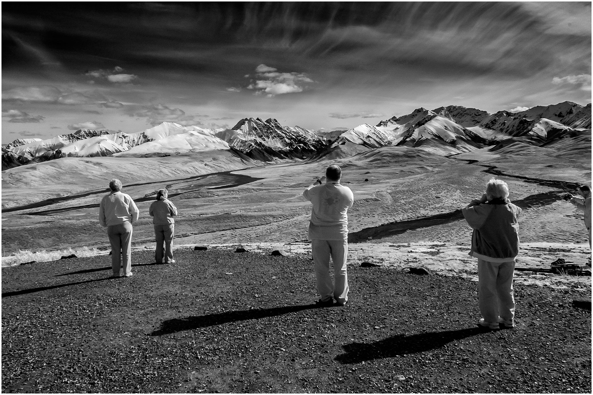 Tourist view of Polychrome Pass in IR