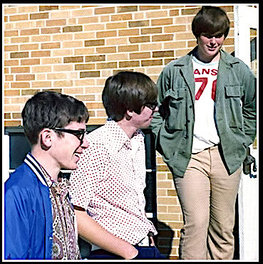 Kim Cheshier, Dennis Depew and Perry Hanson before band class