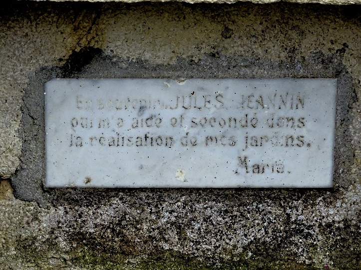 Marble plaque with dedication by Queen Marie to Jules Janin landscape gardener of Balcic Palace